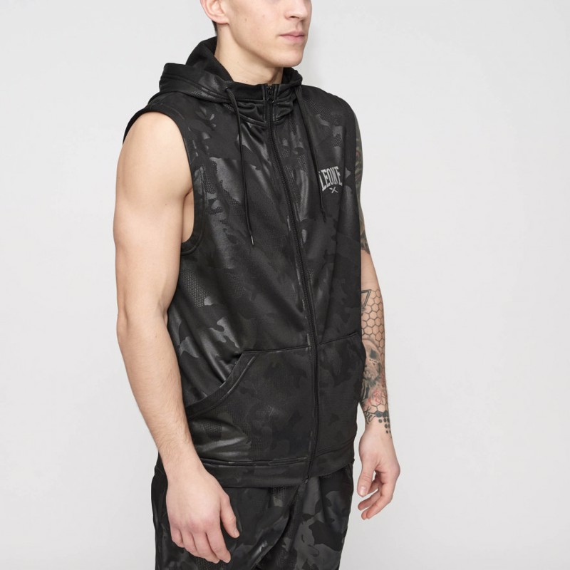 Leone Amaniko fouter me koukoula - Black Camo